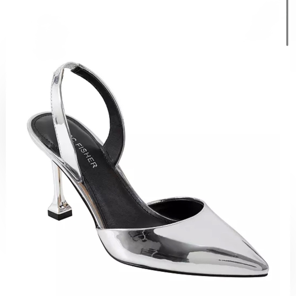 Marc Fisher Silver Slingback Pump